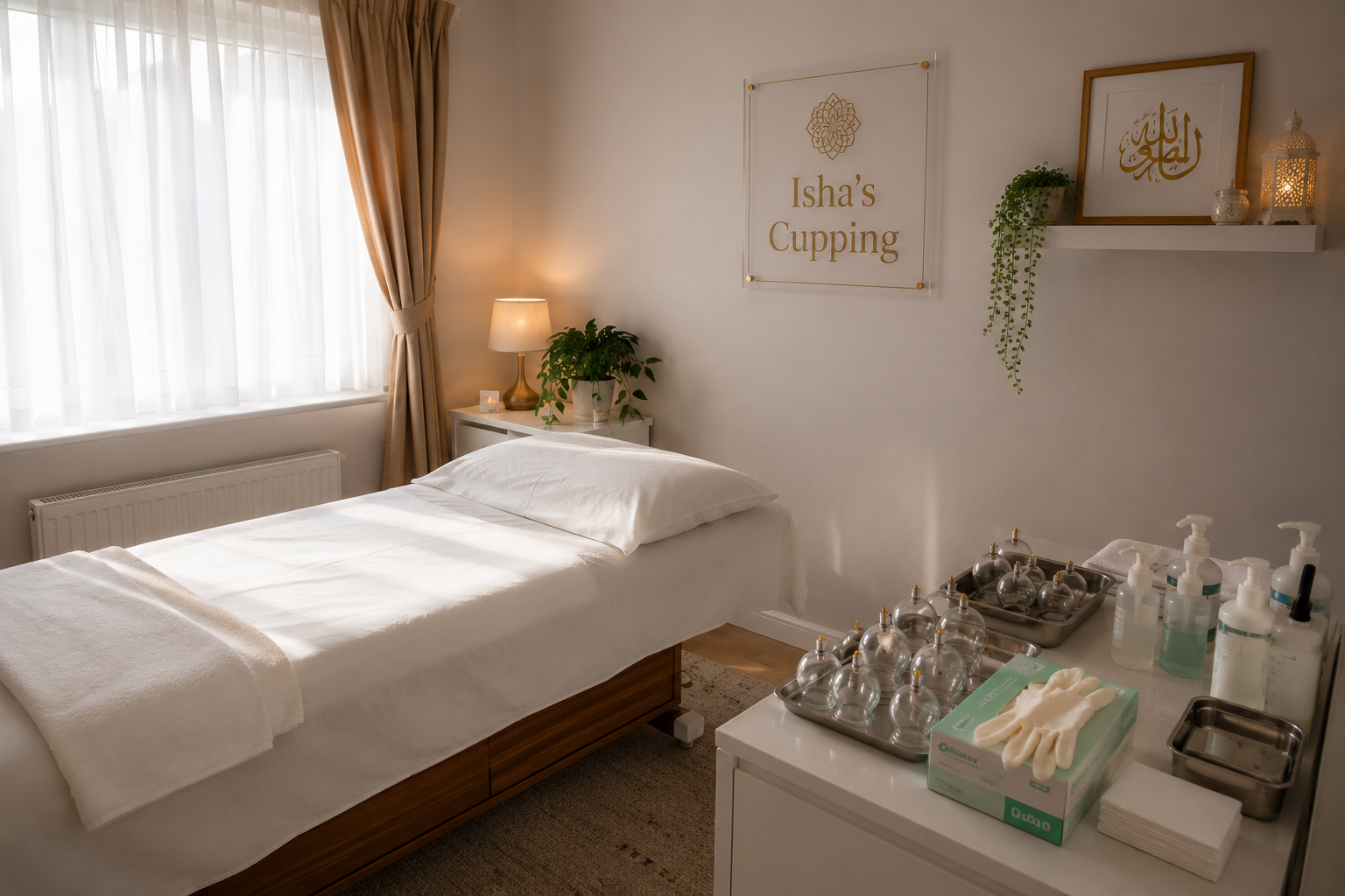 The treatment room at Isha's Manchester home clinic